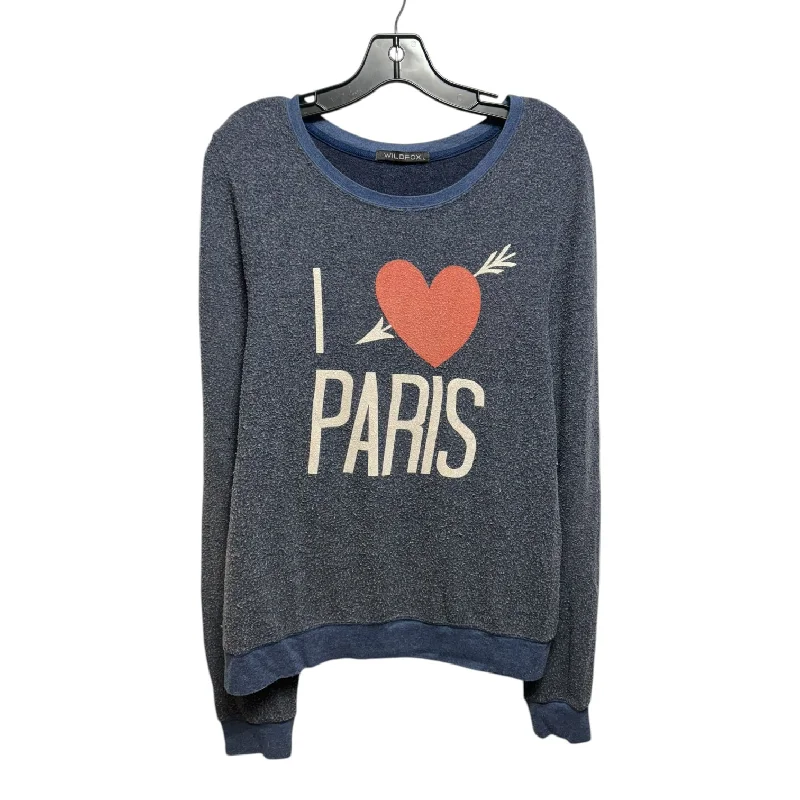 Top Long Sleeve By Wildfox In Blue, Size: L Classic Men's Pin