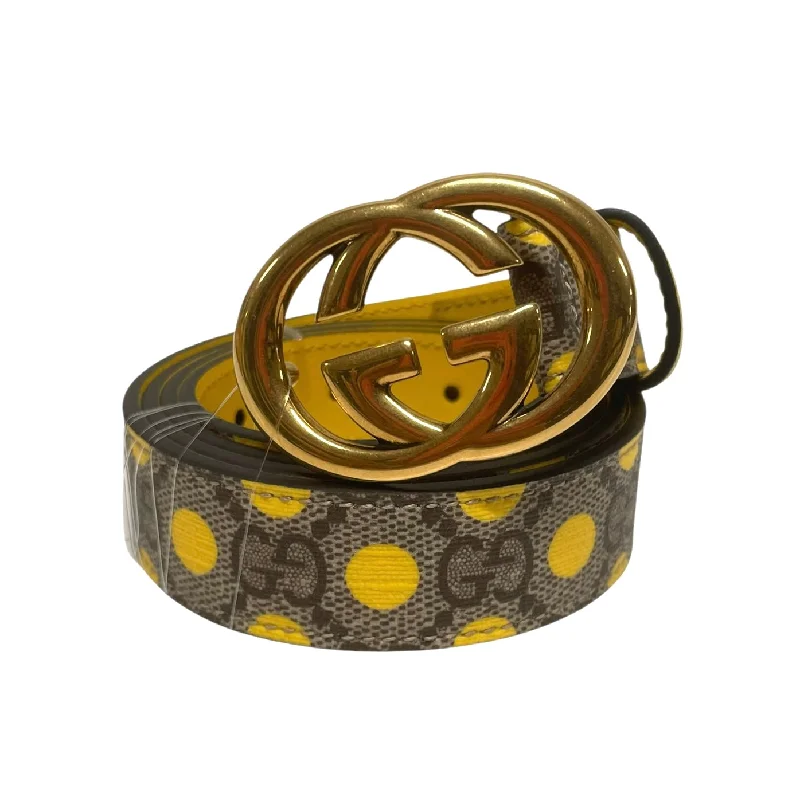 GUCCI/Belt/Leather/YEL/POLKA DOTS GOLD GG Street
