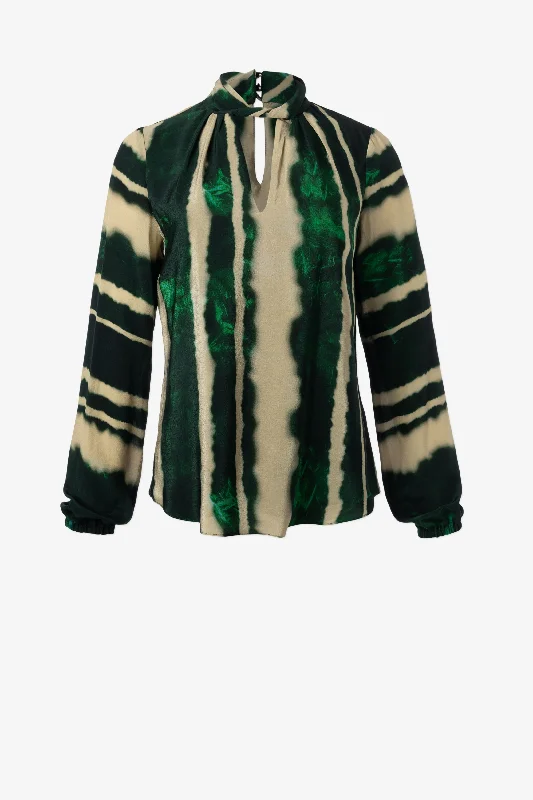 Tie Dye long sleeve blouse with neck detail Lumberjack