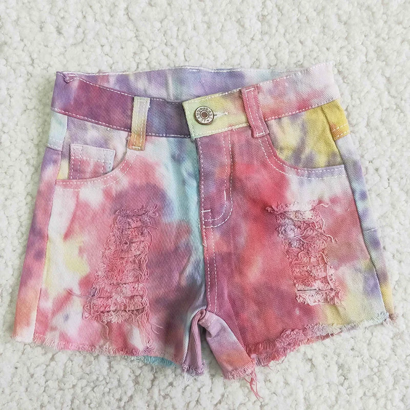 Girl Tie Dye denim shorts