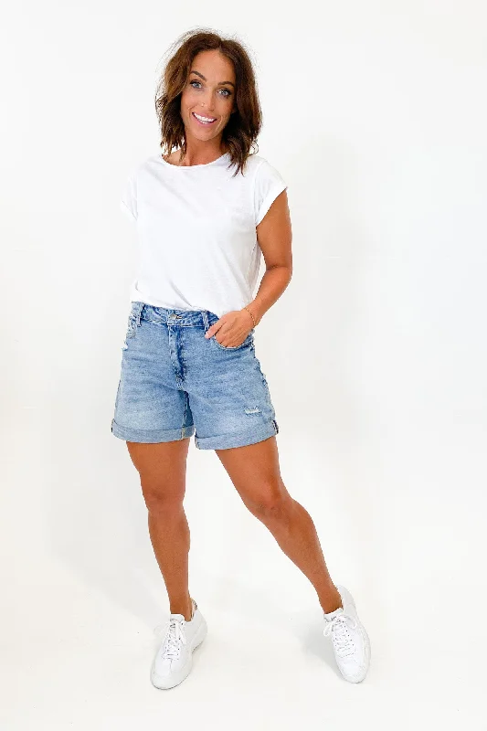 Shine On Label Kylo Distressed Denim Short Blue Earthy Men's Sustainable 