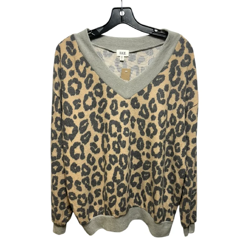 Top Long Sleeve By Bke In Animal Print, Size: Xs Tailored
