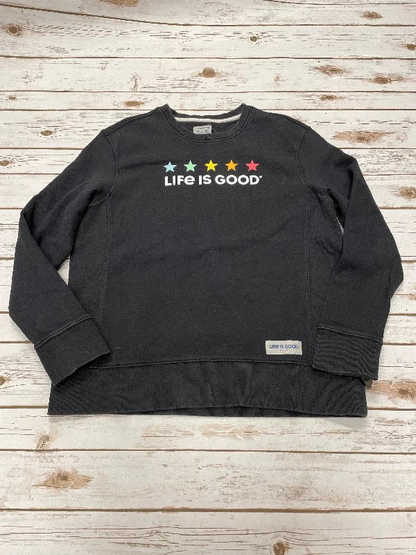 Sweatshirt Crewneck By Life Is Good In Grey, Size: L