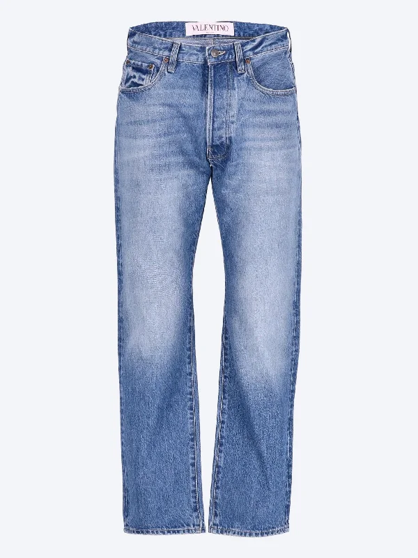 Dirty medium blue wash jeans