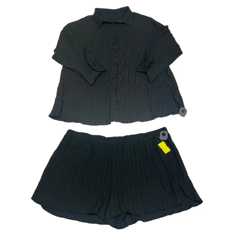 Black Shorts Set Shein, Size 4x Monochromatic All